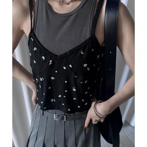 タンクトップ ノースリーブ MEDI FRUIT DOT LAYERED TOP レディース