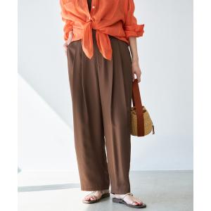 スラックス パンツ 「洗濯機洗い可」UVカット/接触冷感 ツイルコクーンスラックス レディース