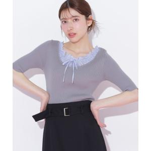 ニット セーター フリルギャザーニット レディース