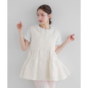 ベスト ジレ ジャガードティアードジレ レディース