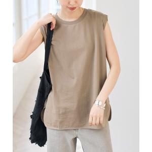 tシャツ 汗染み防止ファインコットンノースリTシャツ レディース