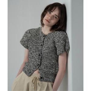 ニット セーター mini balloon sleeve mix knit / ミニバルーンスリーブミックスニット レディース