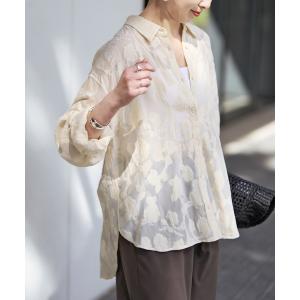 ブラウス シャツ HYU フラワージャガードシャツ レディース