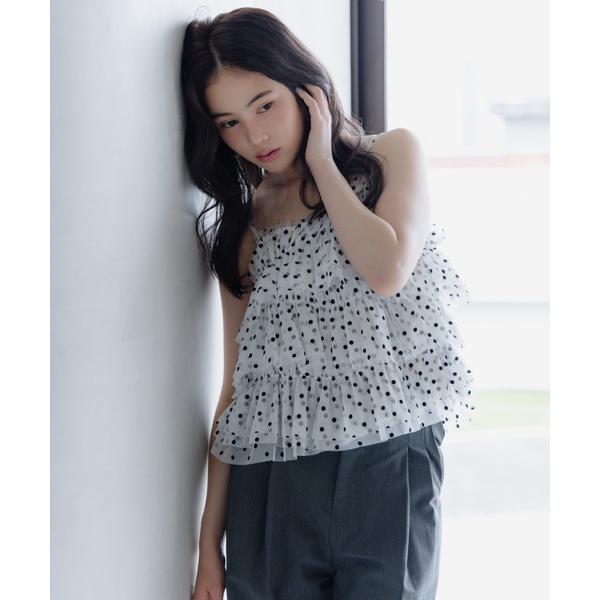 tulle frill camisole/チュールフリルキャミソール レディース