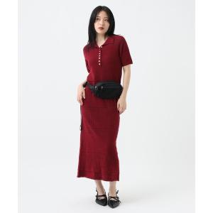 ワンピース 半袖 ミニブークレニットポロワンピース/666037｜ZOZOTOWN Yahoo!店