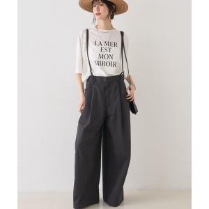 パンツ 2WAYサスペンダータックワイドパンツ/サスペンダー取り外し可能/バッグベルト付き/ポケット付き レディース