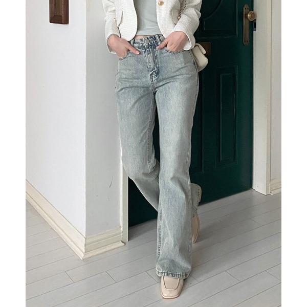 「by muni:r」 デニムパンツ SMALL ライトブルー レディース