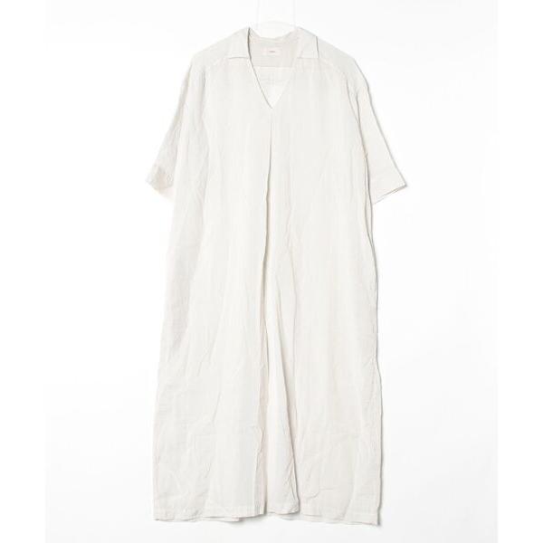 「IENA」 7分袖ワンピース - ホワイト レディース