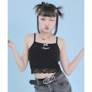キャミソール 肌着 裾レース パッド入り キャミソール キッズ 子供服 女の子