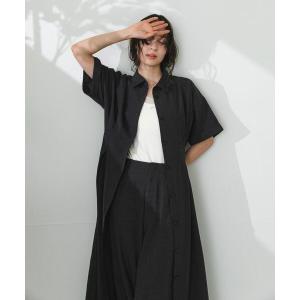 ワンピース 半袖 「UR TECH DRYLUXE」リネンライクワンピース