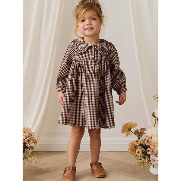 ワンピース 長袖ワンピースCinnamon Gingham キッズ 子供服 女の子