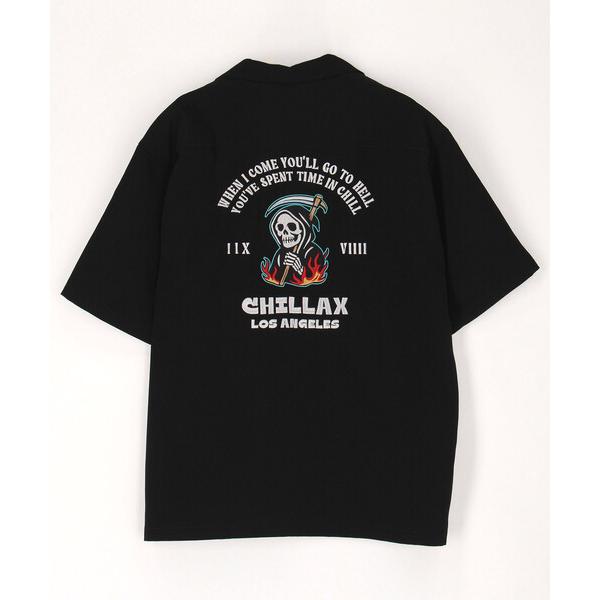 シャツ 限定展開 CHILLAX/チラックス シルキータッチ刺繍BIGシャツ メンズ