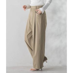 スラックス パンツ ワイドポケットタックパンツ レディース