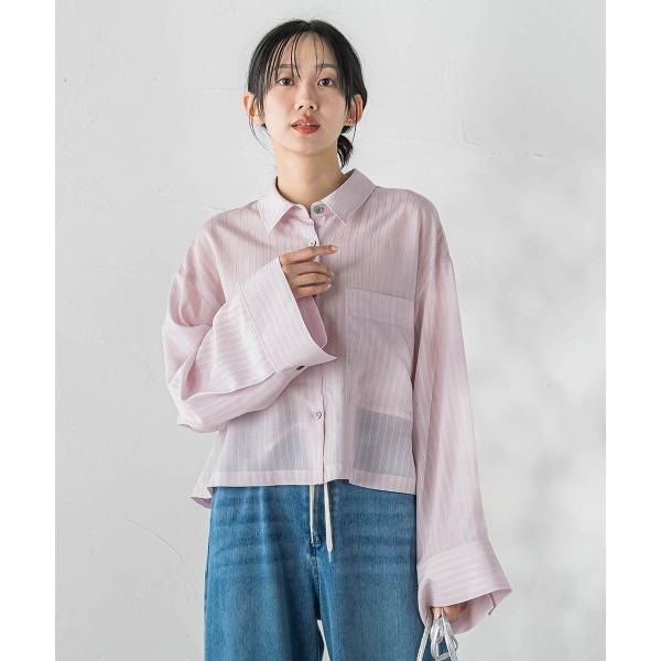 ブラウス シャツ LYOCELL DOBBY STRIPEシャツ レディース