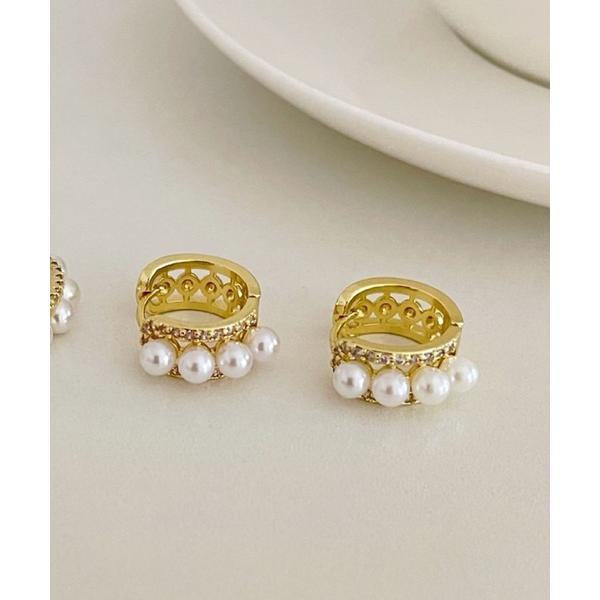 ピアス FReePLACe/メタルパールフープピアス R0182 レディース