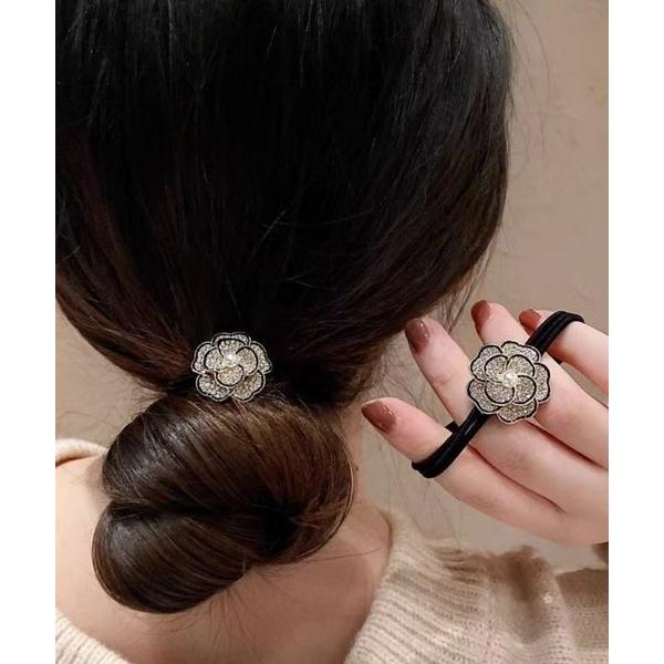 ヘアゴム FReePLACe/ビジュー フラワー パールヘアゴム R0178