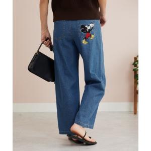 ジーンズ デニム デニムパンツ 「Ｄｉｓｎｅｙ」「ミッキー」刺しゅうデニムパンツ６８ レディース