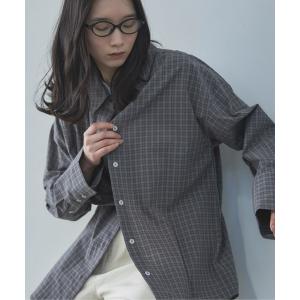 ブラウス シャツ ミニチェックオーバーシャツ レディース