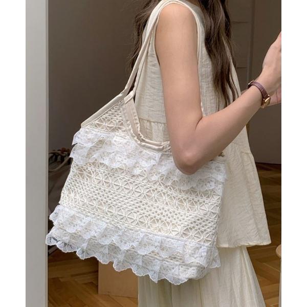 トートバッグ フェアリーレースメッシュトートバッグ レディース