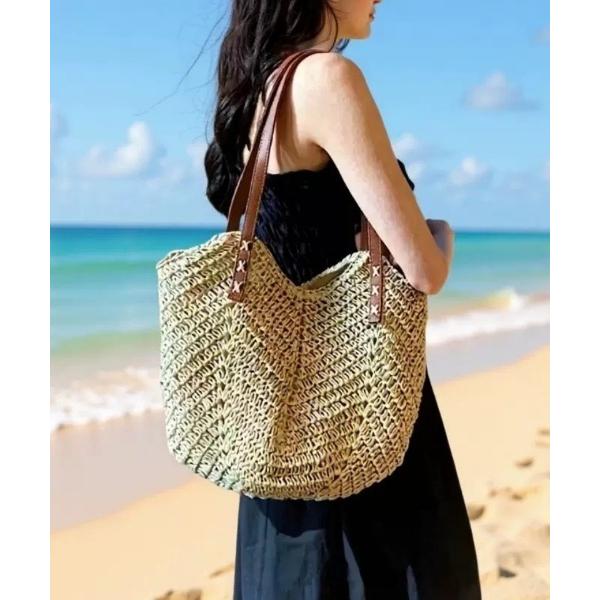 トートバッグ ストローかごバッグ ショルダーバッグ レディース