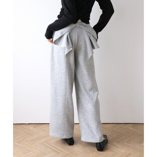 ワイドパンツ スウェットパンツ ジャージ バックリボン スウェットパンツ レディース