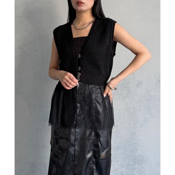 ニット セーター 「＆ｇ'aime 」チュールレイヤードベスト　Layered Tulle Vest...