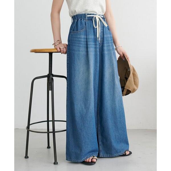 ワイドパンツ パンツ ライトオンスデニムイージーワイドパンツ レディース