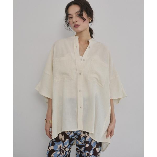 ブラウス シャツ 麻レーヨン ドルマンオーバーシャツ レディース