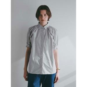 ブラウス シャツ ショルダータックチェックブラウス レディース