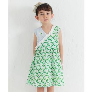 ワンピース 「MOEMUSISAN X moimoln」MIX柄ノースリーブワンピース キッズ 子供服 女の子