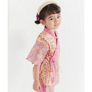 浴衣 「MOEMUSISAN X moimoln」MIX柄GIRLキッズ甚平上下セット キッズ 子供 男の子 女の子