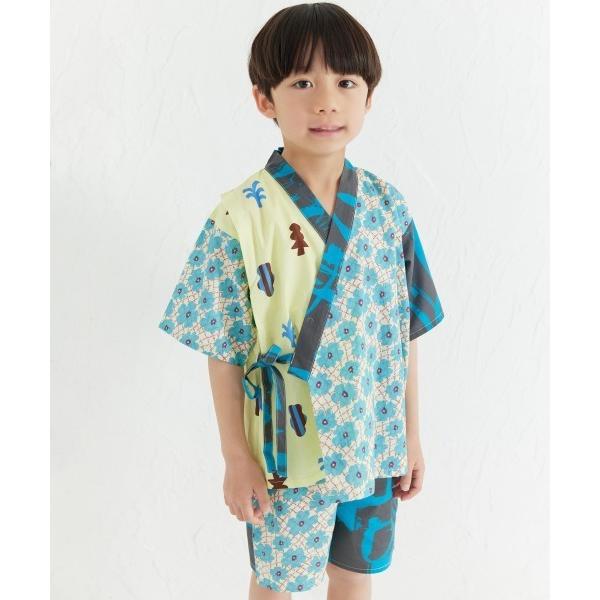 浴衣 「MOEMUSISAN X moimoln」MIX柄BOYキッズ甚平上下セット キッズ 子供 ...