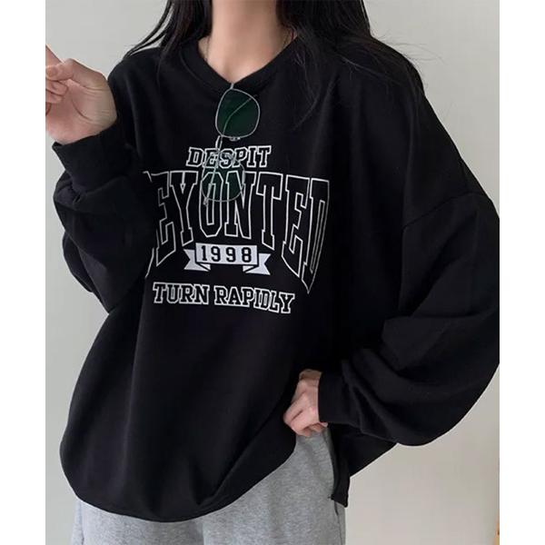 トレーナー スウェット カレッジロゴ スウェット トップス レディース