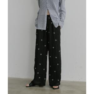 パンツ フラワー刺繍シアーパンツ「セットアップ対応可能」 レディース