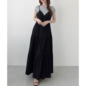 ワンピース 綿混ビスチェデザインキャミワンピース