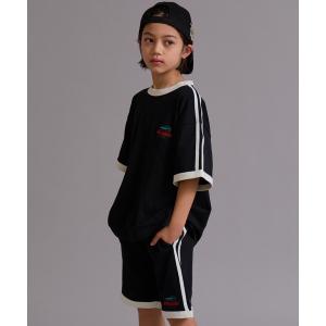 セットアップ 「90-160」「綿100」吸水速乾 ライン半袖セットアップ「PAIRMANON STREET」 キッズ 子供服 男の子 女の子
