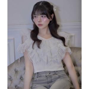 tシャツ 「Belle Charme」Elegant Frill Lace Tops レディース