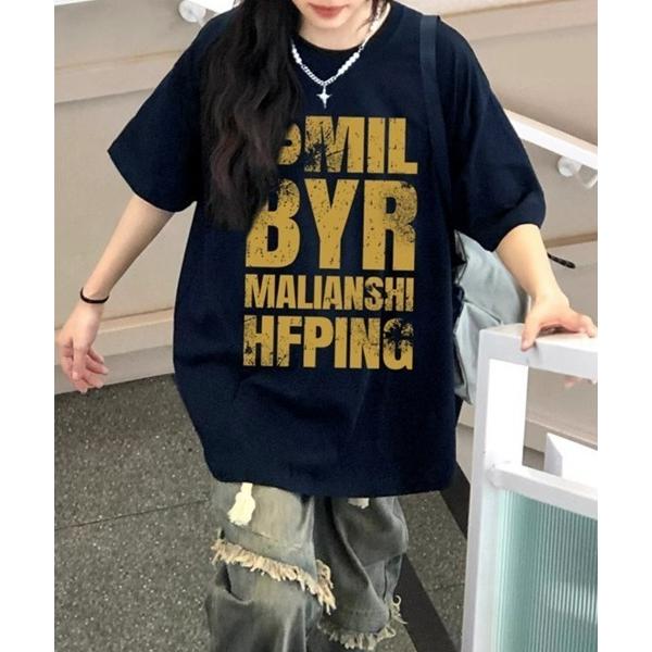 tシャツ 半袖 ヴィンテージロゴプリント オーバーサイズTシャツ グラフィックプリントピグメントビッ...