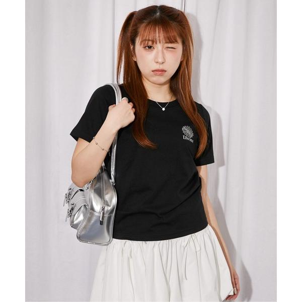 tシャツ 「フラワープリント×ワンポイント」Tシャツ／カジュアル／春夏秋／全4色 レディース