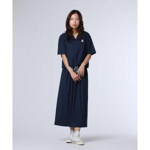 ワンピース 「WOMEN」キーネック ブラウジングワンピース