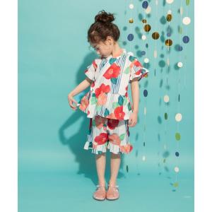 浴衣 「キッズ」フリル甚平 キッズ 子供 女の子