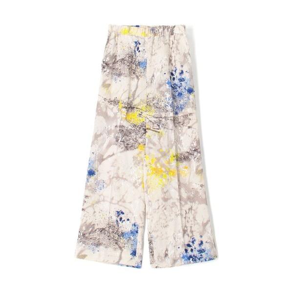 パンツ 「WEB先行予約」 ダプルドシェードアブストラクトプリント エラスティックスリムパンツ レデ...