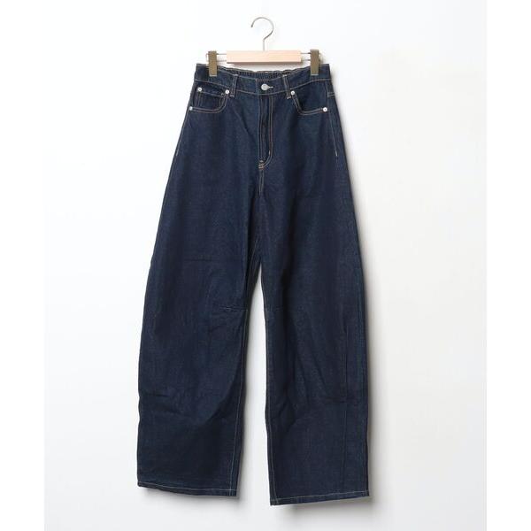 「moment+」 デニムパンツ L インディゴブルー レディース