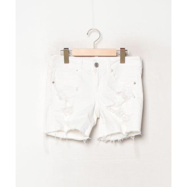「American Eagle」 デニムショートパンツ 36 ホワイト レディース
