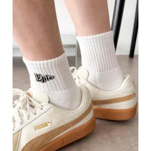 靴下 WEGO/Epic刺繍ロゴアンクルパイルソックス メンズ レディース