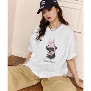 tシャツ PUBLUX/パブリュクス 「機能性素材」Bad mood ドッグプリント Tシャツ　限定展開 レディース メンズ