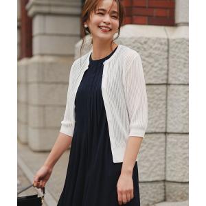 カーディガン 「加藤ローサさん着用前後着用可」 レーシーニット カーディガン レディースの商品画像