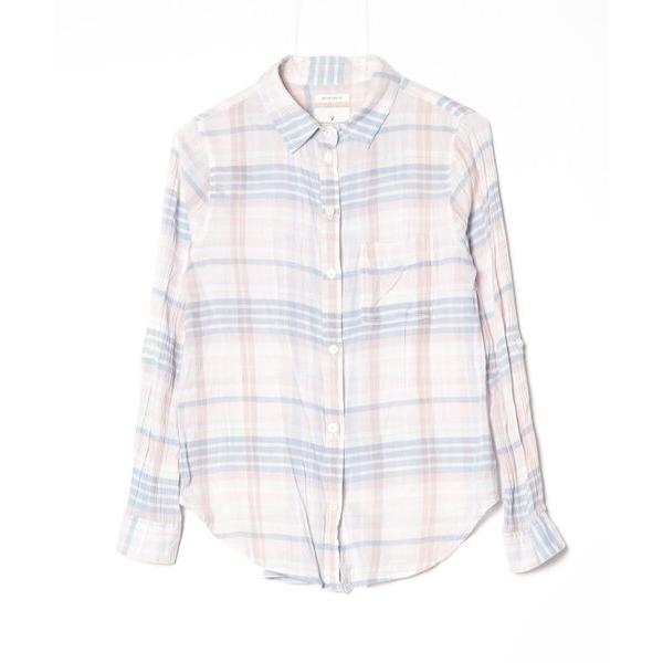 「American Eagle」 チェック柄長袖シャツ X-SMALL ピンク レディース