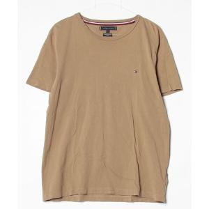 「TOMMY HILFIGER」 半袖Tシャツ L ブラウン メンズ