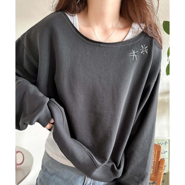 「Java」 スウェットカットソー LARGE チャコール レディース